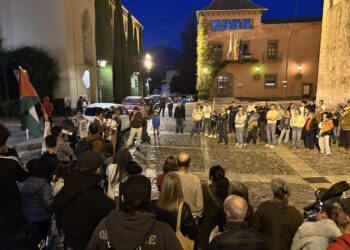 Concentració per la flotilla a la Seu d'Urgell. Foto: RàdioSeu