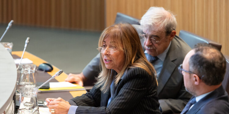 La ministra de Presidència, Economia, Treball i Habitatge, Conxita Marsol. Foto: Consell General / Sergi Pérez