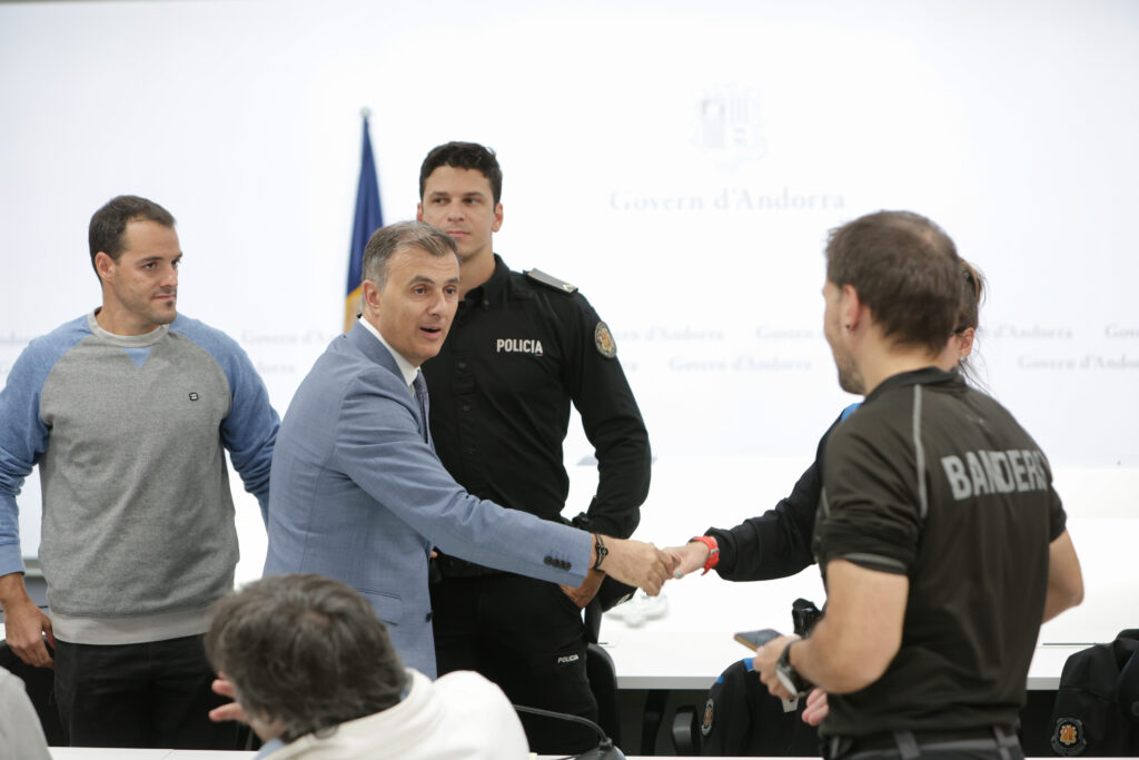 El ministre de Funció Pública, Marc Rossell, durant l'acte de signatura de l'acord retributiu. Foto: SFG
