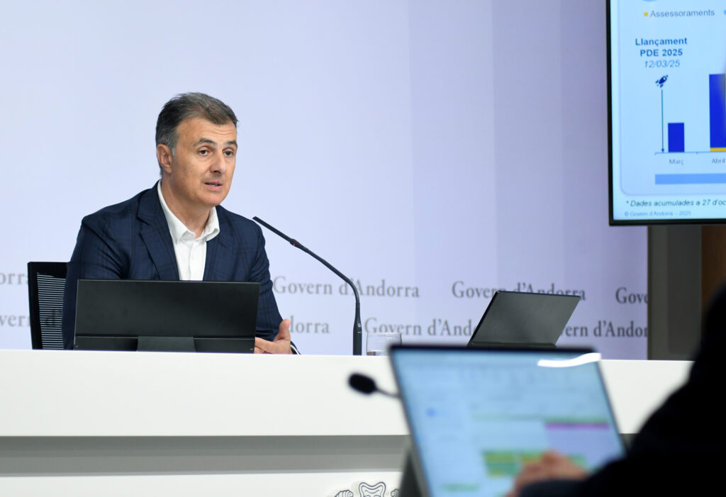 El ministre de Funció Pública i Transformació Digital, Marc Rossell, durant el balaç del programa. Foto: SFG