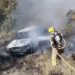 Imatge del cotxe incendiat. Foto: X.