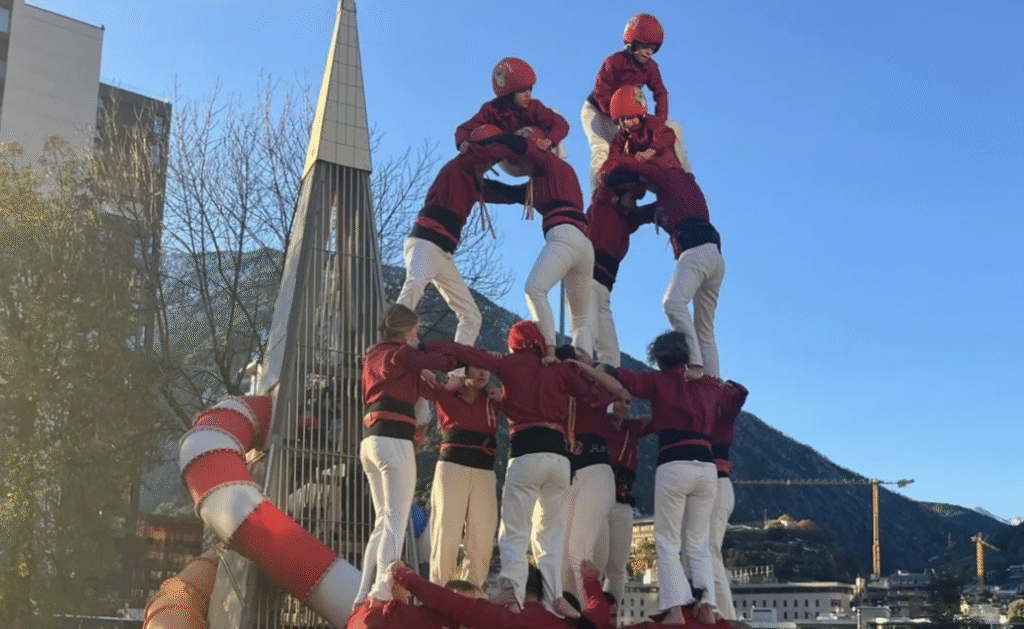 Imatge del set de sis dels Castellers d'Andorra. Foto: Instagram.