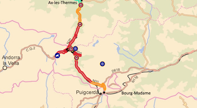 L'alerta a les carreteres franceses.