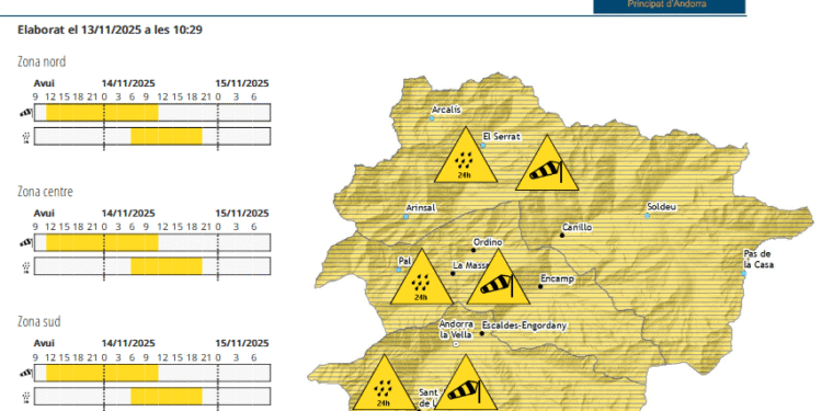 L'avís groc del Servei Meteorològic.