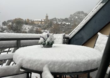 L'última nevada d'aquesta setmana. Foto: X Ribas.