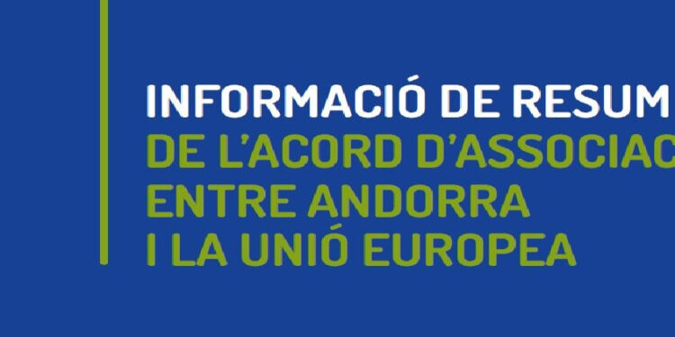 Portada del document sobre el text de l'acord. Foto: Andorra-UE.