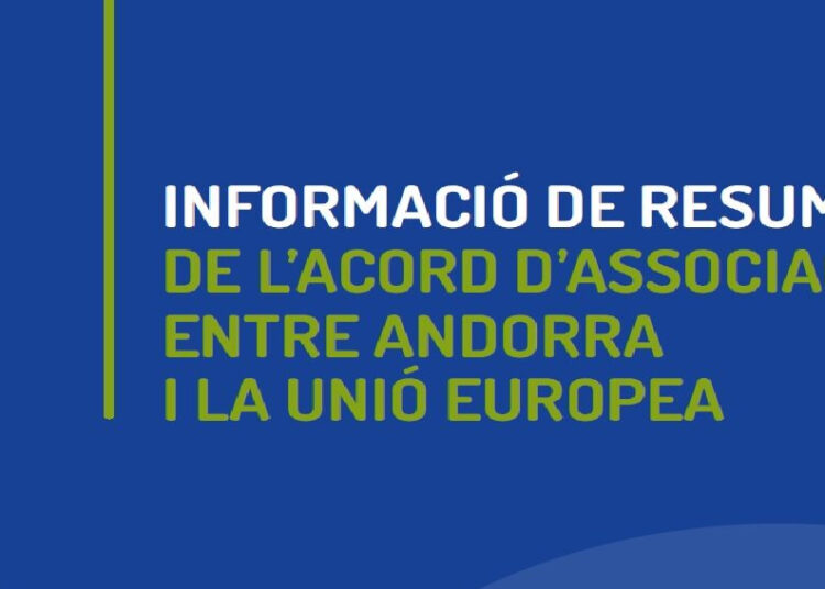 Portada del document sobre el text de l'acord. Foto: Andorra-UE.