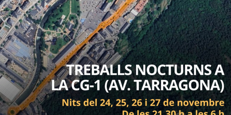 Talls nocturns a l’avinguda Tarragona a partir de dilluns