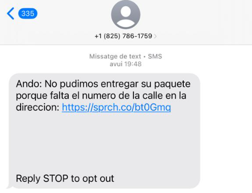 Alerta pel massiu intent de frau simulant una entrega no realitzada