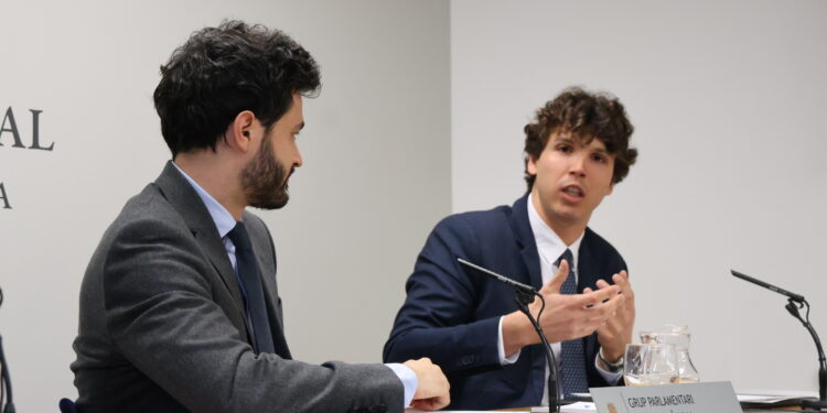 Presentació de la proposta per part de Pol Bartolomé i Cerni Escalé. Foto: ANA.