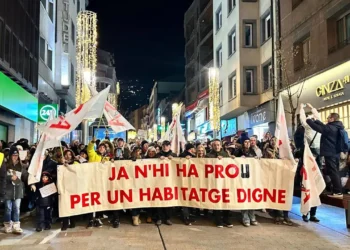 Manifestació per la situació de l'habitatge el 8 de desembre del 2023. Foto: Arxiu.