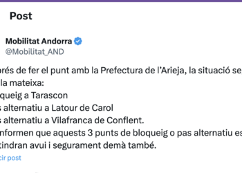 Anunci de Mobilitat. Foto: X.