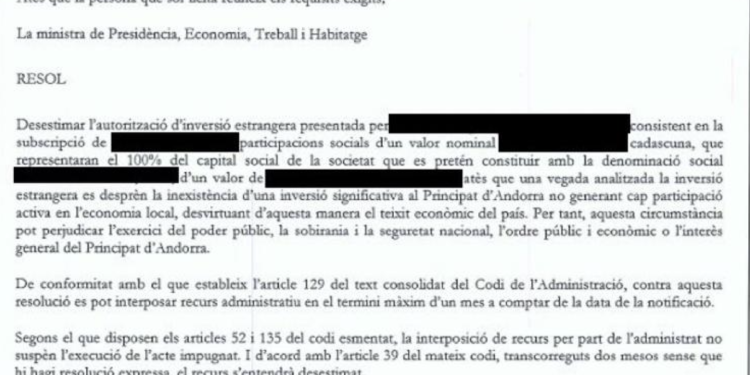 Imatge del document de rebuig. Foto: X Wall Street Wolverine.