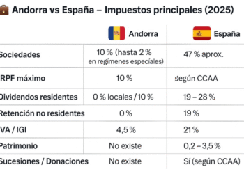 La taula comparativa.