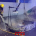 Els bombers treballant sobre el lloc dels fets. Foto: Bombers de la Generalitat