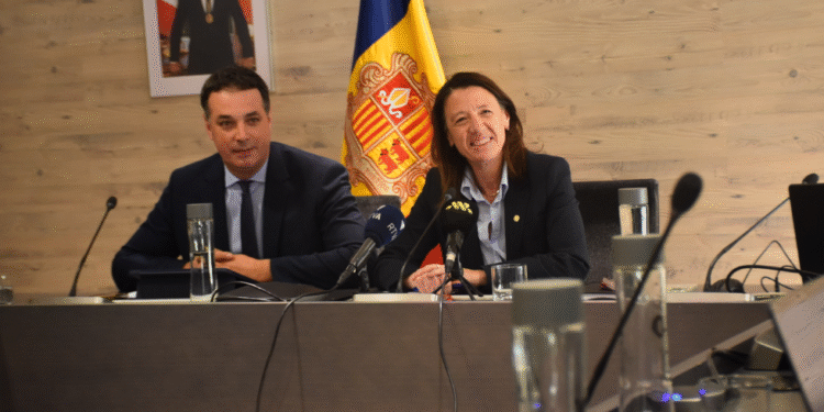 Els cònsols d'Ordino, Eduard Betriu i Maria del Mar Coma.