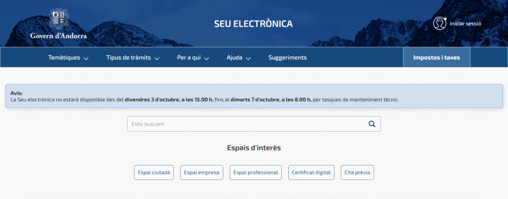 Seu electrònica de Govern. Foto: Govern d'Andorra