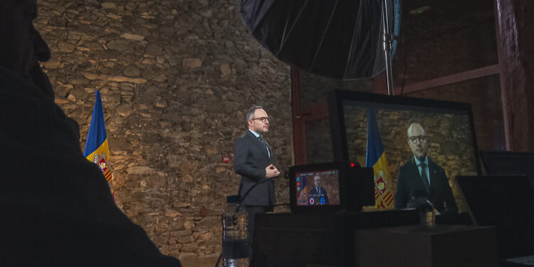 Espot durant el discurs de Cap d'Any. Foto: SFG.