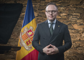 Xavier Espot en el discurs de Cap d'Any. Foto: SFG.