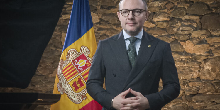 Xavier Espot en el discurs de Cap d'Any. Foto: SFG.