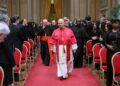 El Papa Lleó XIV durant la recepció al cos diplomàtic. Foto: ANA.