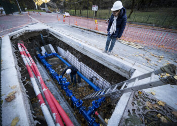 Reparació de la fuita a Andorra la Vella. Foto: Comú d'Andorra la Vella