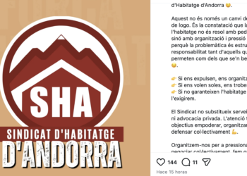 Missatge del nou sindicat. Foto: Instagram.