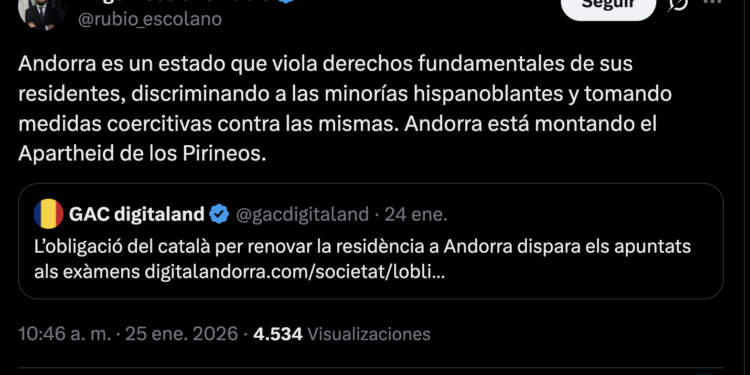 Imatge del missatge de Convivencia Civica Catalana a través del seu president. Foto: X.