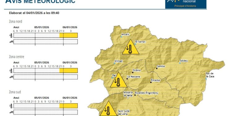 L'avís groc activat pel Servei Meteorològic.