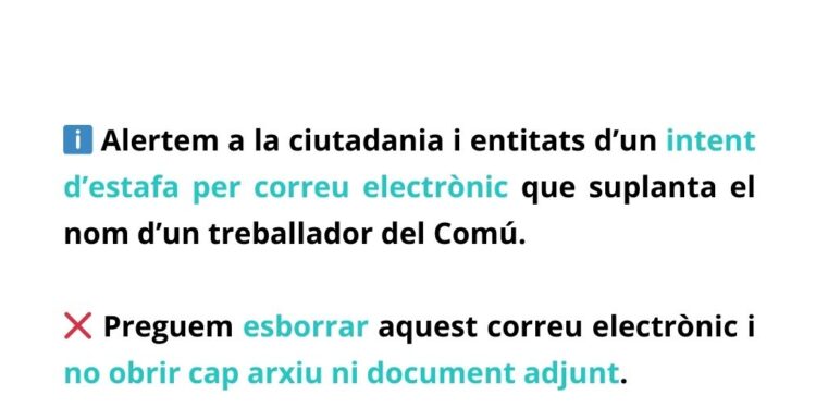 Andorra la Vella alerta d’un intent d’estafa per correu electrònic