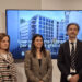 La ministra d'Afers Socials del Govern d'Andorra, Trini Marin Gonzàlez, la cònsol major del comú d'Encamp, Laura Mas Barrionuevo, i el director d'inversions de Morabanc, Gerard Albà Soler, presentant la nova residència que es farà a Encamp.Foto: R.S.