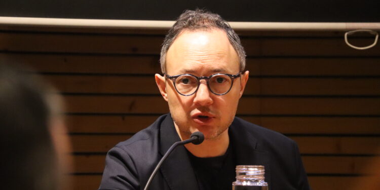El Cap de Govern, Xavier Espot, durant la roda de premsa posterior a la reunió extraordinària del Consell Econòmic i Social del Pas de la Casa. Foto: D. M. (ANA)