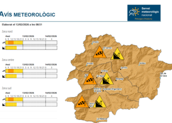 Avís taronja a tot Andorra pel fort vent