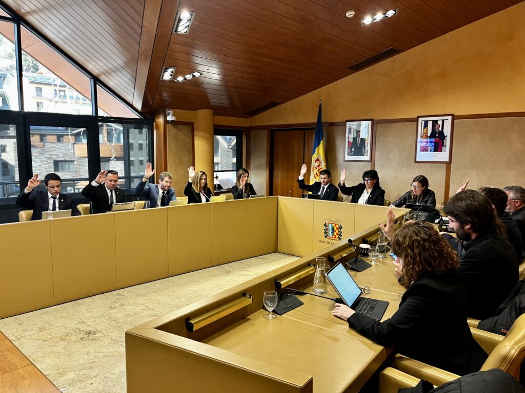 La sessió del consell d'aquest dimecres. Foto: Comú de la Massana