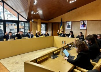 La sessió del consell d'aquest dimecres. Foto: Comú de la Massana