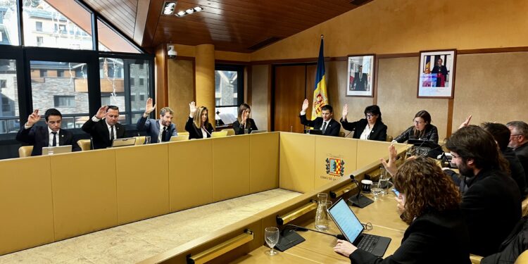 La sessió del consell d'aquest dimecres. Foto: Comú de la Massana