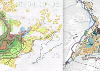 Imatge de l'antic pla d'urbanisme (esquerra) i el nou (dreta) / Arxiu