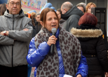 La cònsol major d'Escaldes-Engordany, Rosa Gili, durant la celebració dels Encants de Sant Antoni.