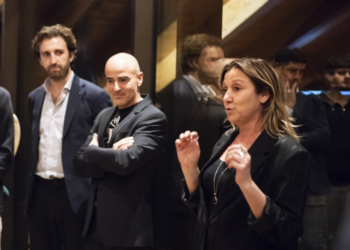 D’esquerra a dreta, Andreu Tomàs, country manager de Var Group a Andorra; Gorka Jiménez, regional manager de Var Group Iberia; i Francesca Moriani, CEO de Var Group, aquest dijous en la trobada celebrada a Soldeu.