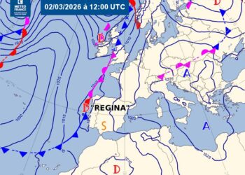Situació atmosfèrica amb la pertorbació Regina. Foto: Servei Meteorològic