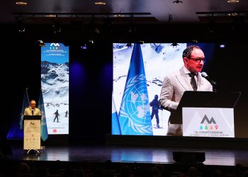 El cap de Govern, Xavier Espot, durant la inauguració del 13a Congrés Mundial de Turisme de Neu, Muntanya i Benestar d’Andorra. Foto: M. R. (ANA)