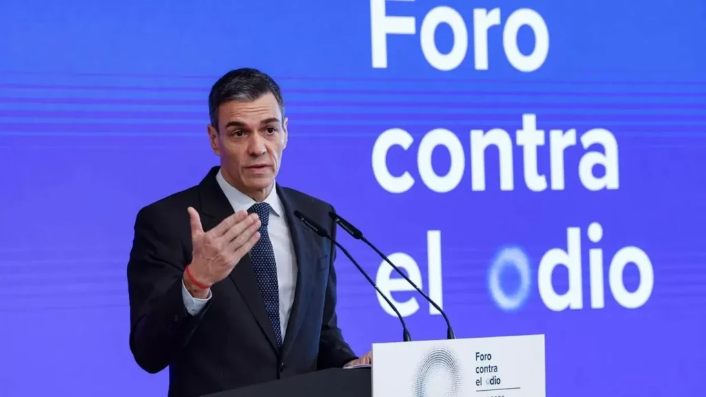 Pedro Sánchez en la presentació / Google