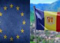 Banderes d'Andorra i la UE.