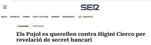 Notícia de la cadena SER sobre la querella.