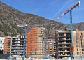 Imatge de construccions en actiu al centre d'Andorra la Vella / Twitter