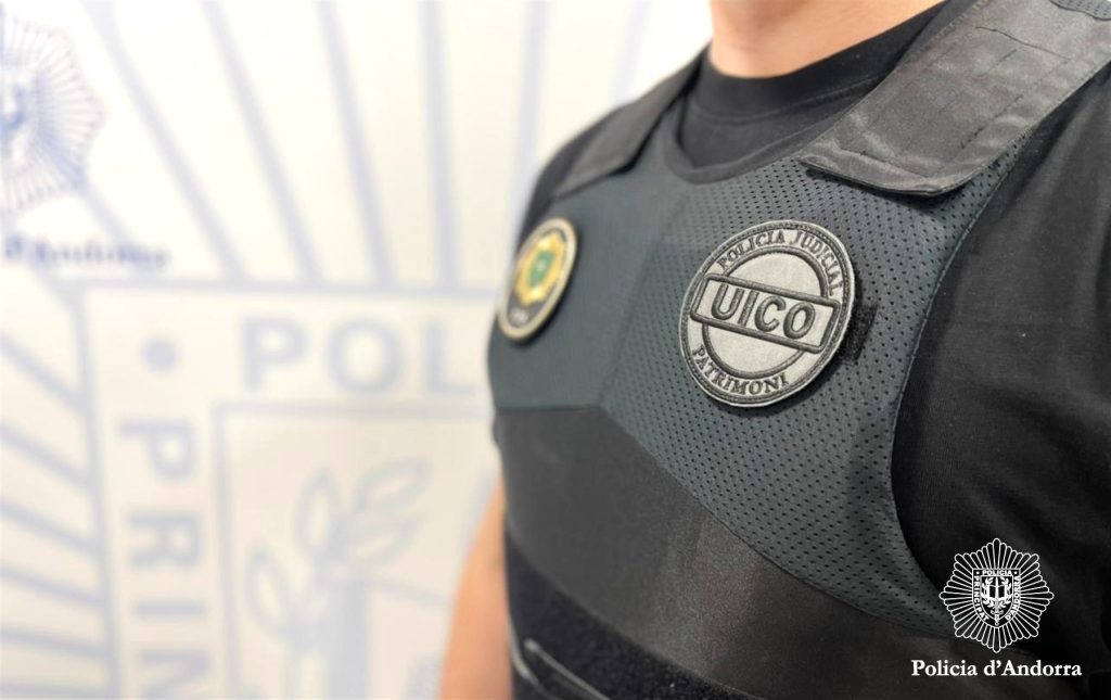 Un agent del grup de delictes contra el patrimoni. Foto: Policia d'Andorra