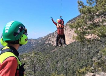 Rescat del caçador al Pallars Jussà. Foto: Bombers de la Generalitat