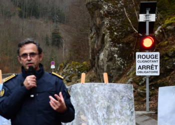 Visita a la zona de l'esllavissada. Foto: Prefectura de l'Arieja