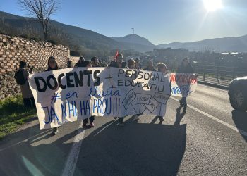 Concentració de professors a la Seu d'Urgell. Foto: RàdioSeu