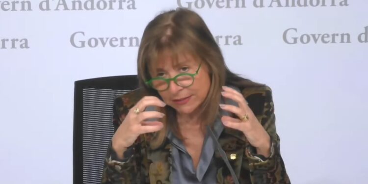 La ministra de Presidència, Economia, Treball i Habitatge, Conxita Marsol, presenta el projecte de llei per a la desregulació dels lloguers (Foto: Captura).